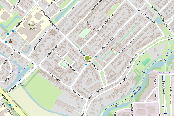 Ambulance-melding op Prinses Margrietstraat, Ridderkerk op 21 mei, kaart-overzicht
