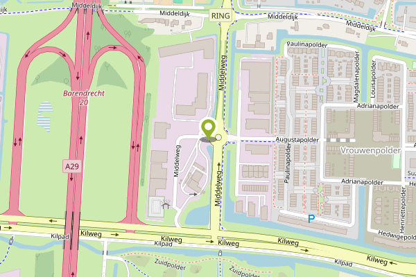 Ambulance-melding op Middelweg, Barendrecht op 26 april, kaart-overzicht