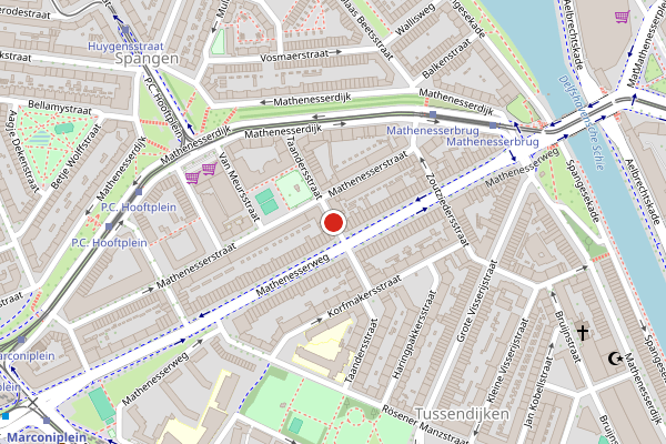 Brandweer-melding op Taandersstraat, Rotterdam op 24 mei, kaart-overzicht