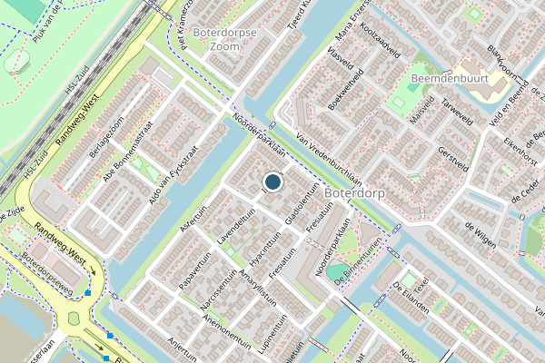 Politie-melding op Iristuin, Bergschenhoek op 24 mei, kaart-overzicht