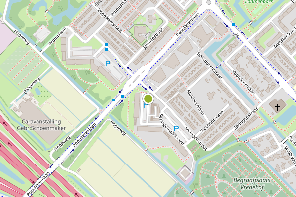 Ambulance-melding op Seringenplantsoen, Ridderkerk op 24 mei, kaart-overzicht