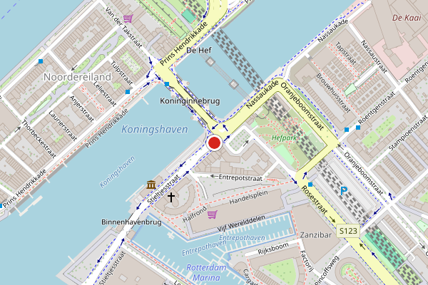 Brandweer-melding op Stieltjesstraat, Rotterdam op 24 mei, kaart-overzicht