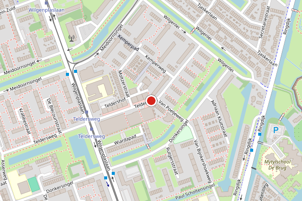 Brandweer-melding op Teldersweg, Rotterdam op 24 mei, kaart-overzicht