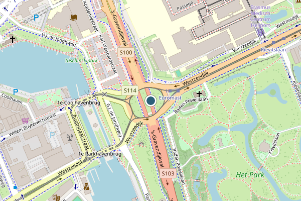 Politie-melding op 's-Gravendijkwal, Rotterdam op 24 mei, kaart-overzicht