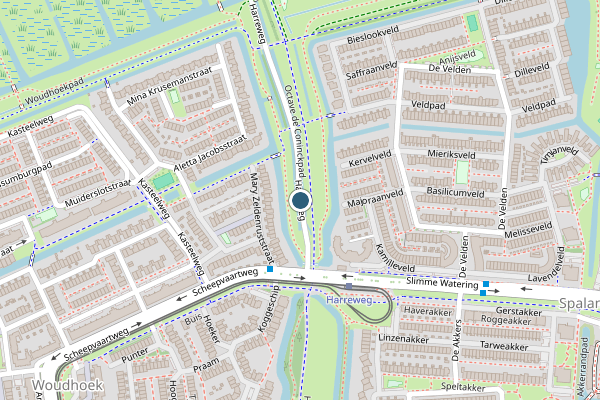 Politie-melding op Harreweg, Schiedam op 24 mei, kaart-overzicht