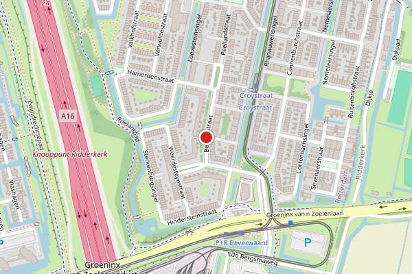 Brandweer-melding op Beesdestraat, Rotterdam op 24 mei, kaart-overzicht