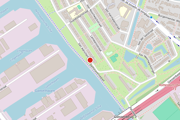 Brandweer-melding op Van Adrichemweg, Rotterdam op 24 mei, kaart-overzicht