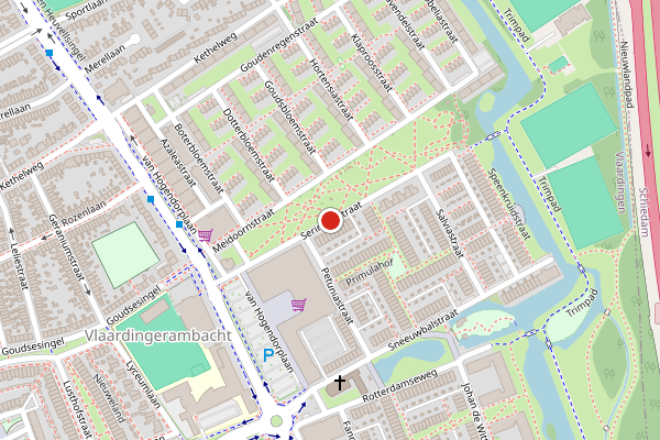 Brandweer-melding op Seringenstraat, Vlaardingen op 24 mei, kaart-overzicht