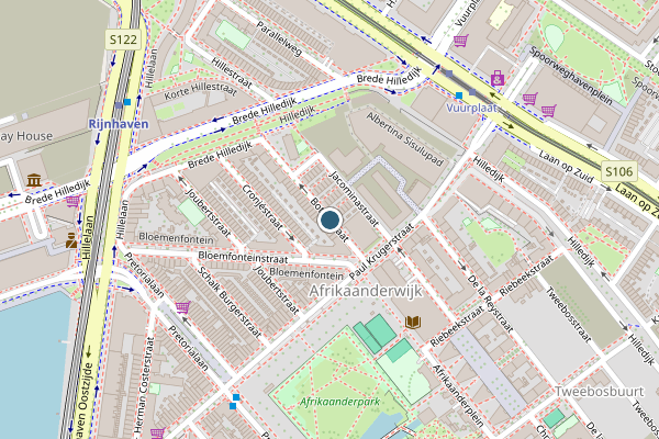 Politie-melding op Bothastraat, Rotterdam op 24 mei, kaart-overzicht