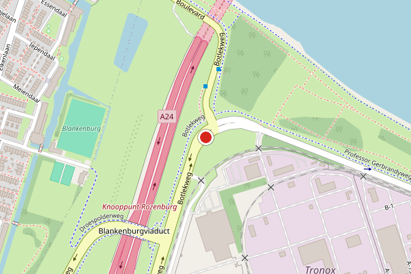Brandweer-melding op Botlek Botlek, Rotterdam op 24 mei, kaart-overzicht
