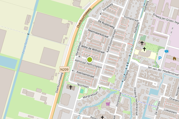 Ambulance-melding op Admiraal Helfrichplein, Bleiswijk op 25 mei, kaart-overzicht