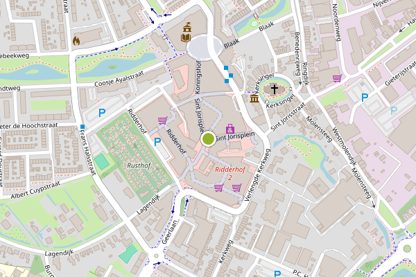 Ambulance-melding op Sint Jorisplein, Ridderkerk op 25 mei, kaart-overzicht