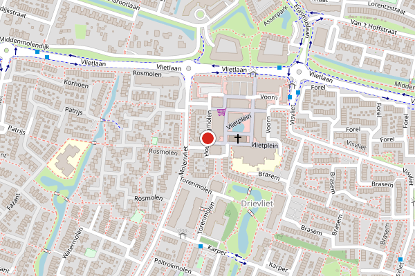 Brandweer-melding op Houtzaagmolen, Ridderkerk op 25 mei, kaart-overzicht