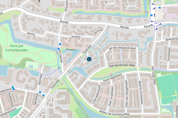 Politie-melding op Tijsjesdijk, Rhoon op 25 mei, kaart-overzicht