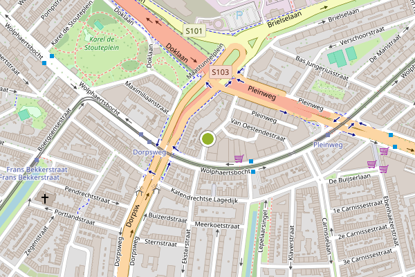 Ambulance-melding op Van Eversdijckstraat, Rotterdam op 25 mei, kaart-overzicht