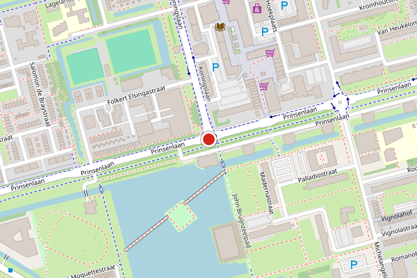 Brandweer-melding op Prinsenlaan, Rotterdam op 25 mei, kaart-overzicht