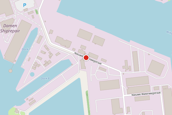 Brandweer-melding op Nieuwe Waterwegstraat, Schiedam op 25 mei, kaart-overzicht