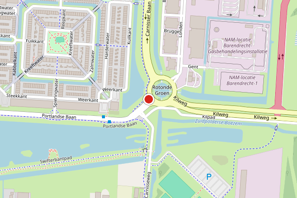 Brandweer-melding op Portlandse Baan, Barendrecht op 25 mei, kaart-overzicht