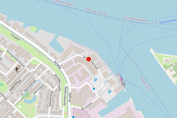 Brandweer-melding op Drierivierenlaan, Ridderkerk op 25 mei, kaart-overzicht