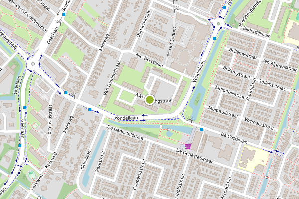 Ambulance-melding op A.M. de Jongstraat, Ridderkerk op 25 mei, kaart-overzicht