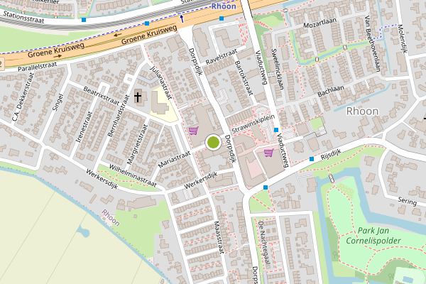 Ambulance-melding op J. Louwerensplein, Rhoon op 26 mei, kaart-overzicht