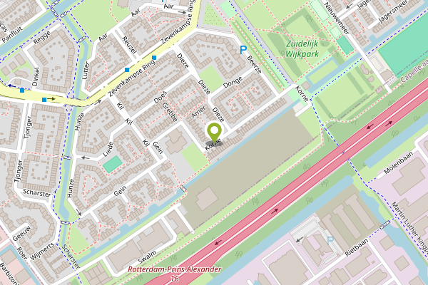 Ambulance-melding op Korne, Rotterdam op 27 april, kaart-overzicht