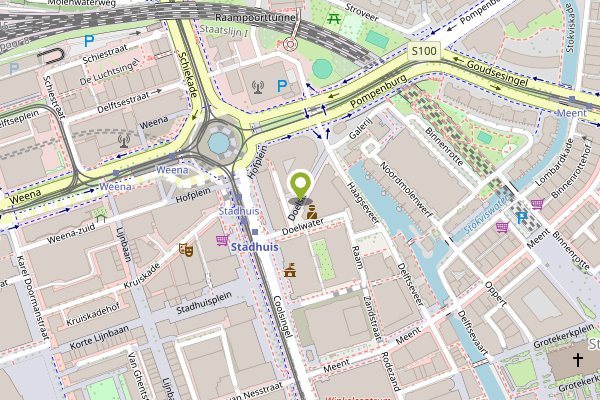 Ambulance-melding op Doelstraat, Rotterdam op 27 april, kaart-overzicht