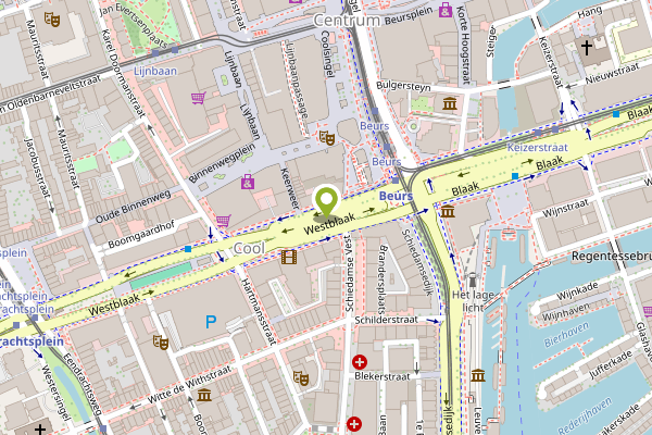 Ambulance-melding op Westblaak, Rotterdam op 27 april, kaart-overzicht