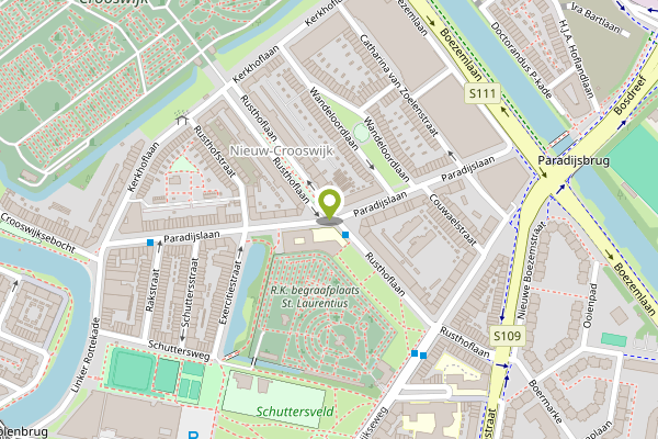 Ambulance-melding op Paradijsplein, Rotterdam op 27 april, kaart-overzicht