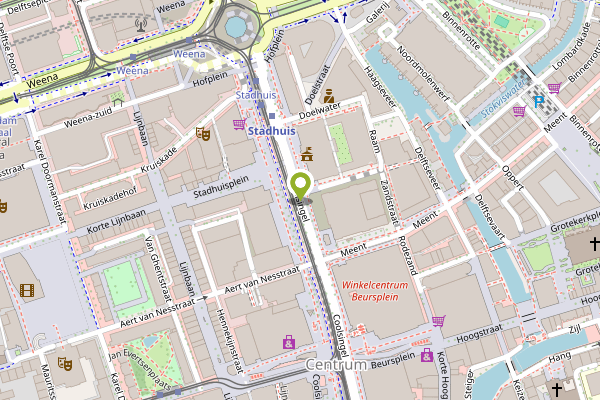 Ambulance-melding op Coolsingel, Rotterdam op 27 april, kaart-overzicht