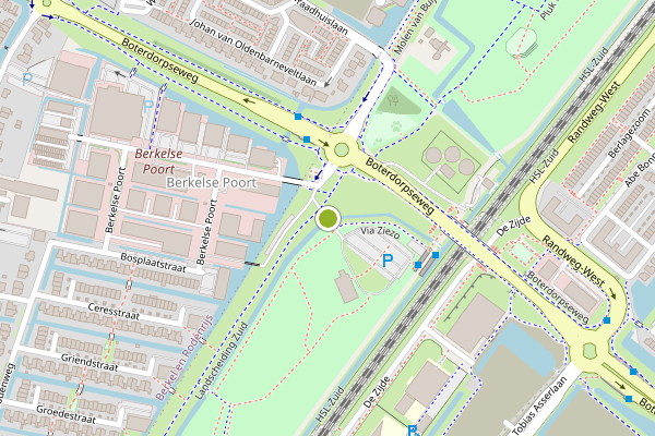 Ambulance-melding op Via Ziezo, Bergschenhoek op 27 mei, kaart-overzicht