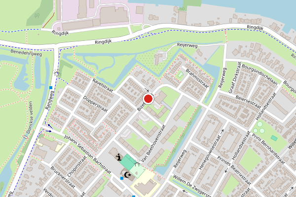 Brandweer-melding op Bizetstraat, Ridderkerk op 27 mei, kaart-overzicht