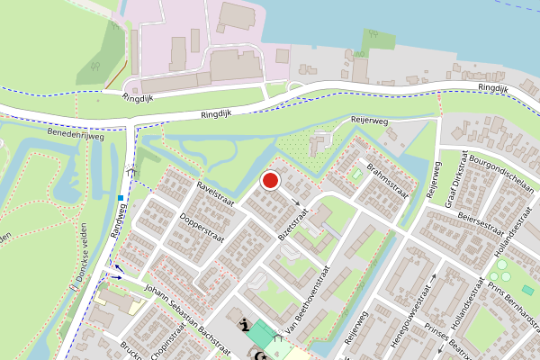 Brandweer-melding op Mendelssohnstraat, Ridderkerk op 27 mei, kaart-overzicht