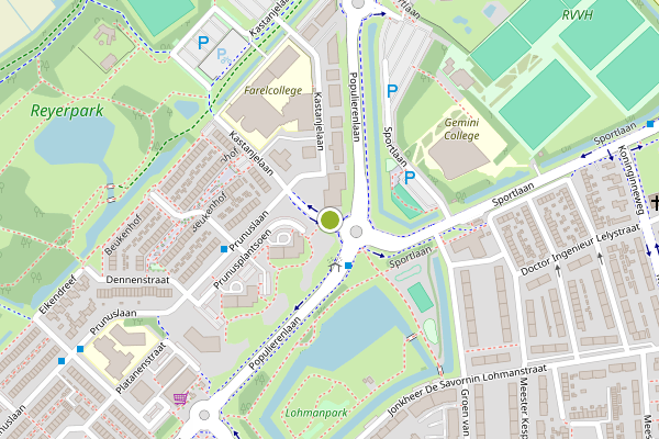 Ambulance-melding op Kastanjelaan, Ridderkerk op 26 mei, kaart-overzicht