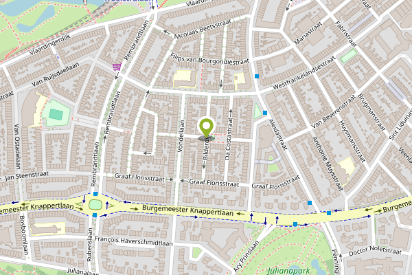 Ambulance-melding op Bilderdijkstraat, Schiedam op 27 april, kaart-overzicht