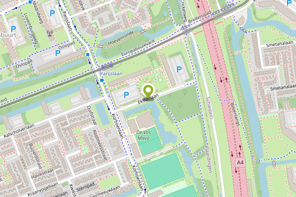 Ambulance-melding op Eksterlaan, Vlaardingen op 27 april, kaart-overzicht