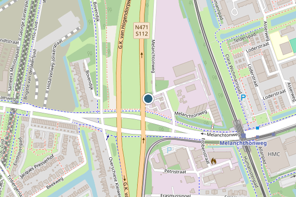 Politie-melding op Melanchtonweg, Rotterdam op 28 mei, kaart-overzicht
