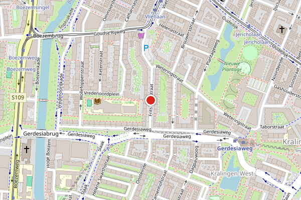 Brandweer-melding op Frits Ruysstraat, Rotterdam op 28 mei, kaart-overzicht