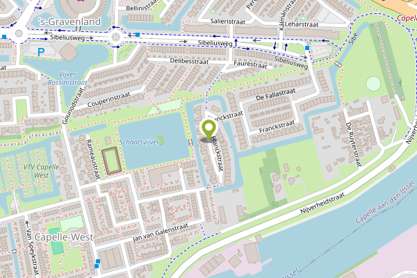 Ambulance-melding op Franckstraat, Capelle aan den IJssel op 26 april, kaart-overzicht