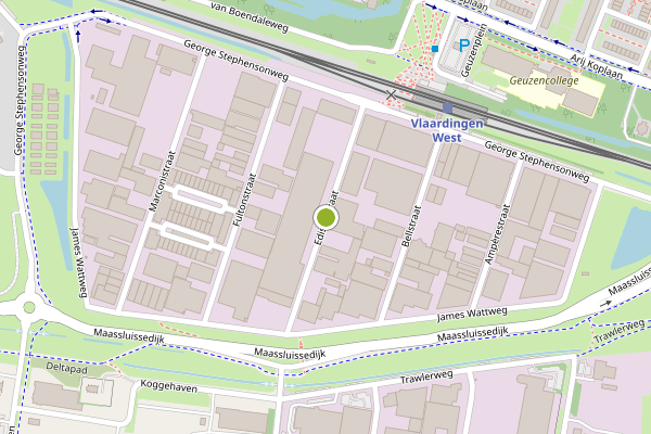 Ambulance-melding op Edisonstraat, Vlaardingen op 28 mei, kaart-overzicht