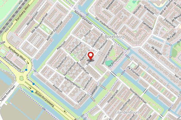 Brandweer-melding op Fresiatuin, Bergschenhoek op 27 april, kaart-overzicht