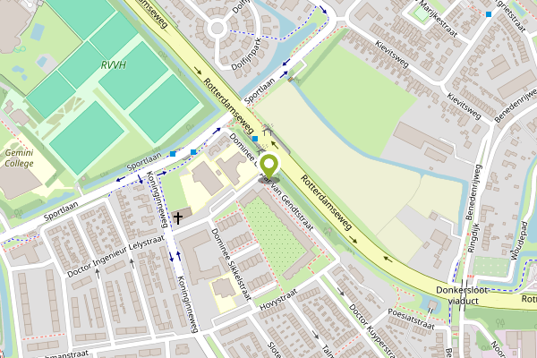 Ambulance-melding op Ds. Caspar van Gendtstraat, Ridderkerk op 27 april, kaart-overzicht