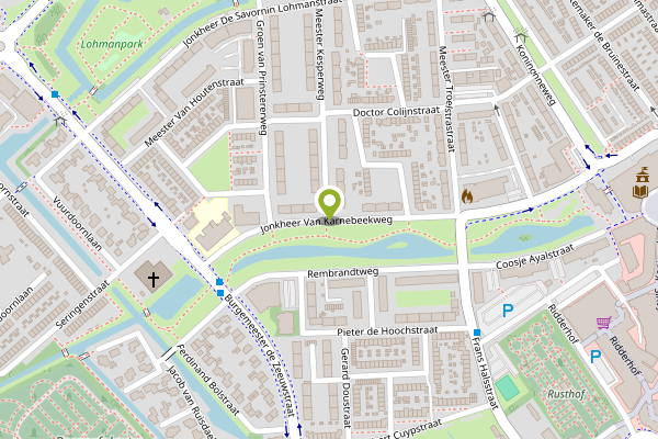 Ambulance-melding op Jhr. Van Karnebeekweg, Ridderkerk op 27 april, kaart-overzicht