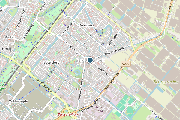 Politie-melding op Bergschenhoek op 29 mei, kaart-overzicht