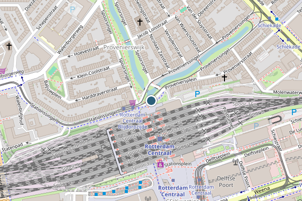 Politie-melding op Proveniersplein, Rotterdam op 29 mei, kaart-overzicht