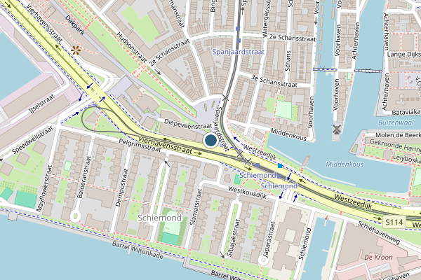 Politie-melding op Hudsonplein, Rotterdam op 29 mei, kaart-overzicht