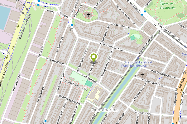 Ambulance-melding op Jaersveltstraat, Rotterdam op 28 april, kaart-overzicht