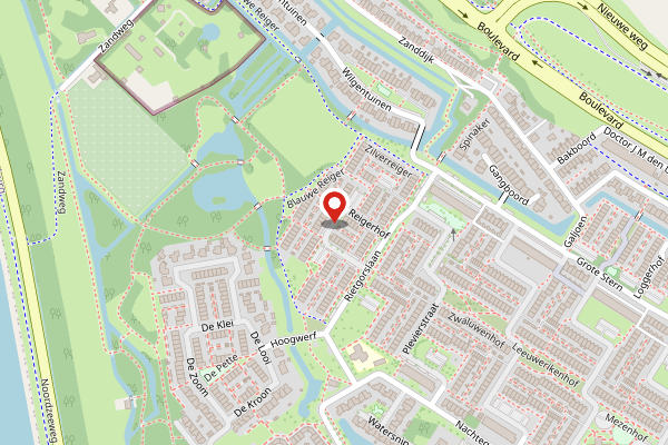 Brandweer-melding op Reigerhof, Rozenburg op 28 april, kaart-overzicht