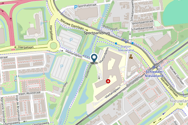 Politie-melding op Vlietlandplein, Schiedam op 28 april, kaart-overzicht