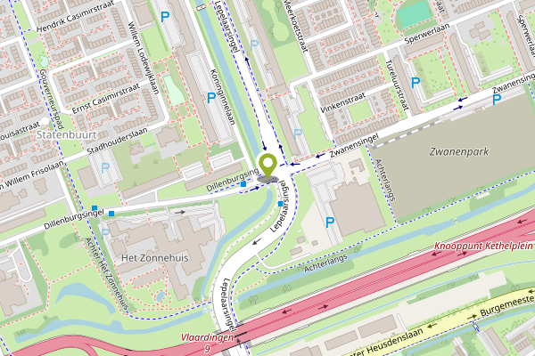 Ambulance-melding op Dillenburgsingel, Vlaardingen op 28 april, kaart-overzicht